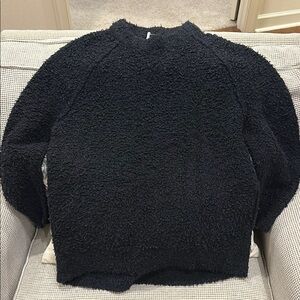 Free People Black Cowl Neck Sweater with Chunky Knit
